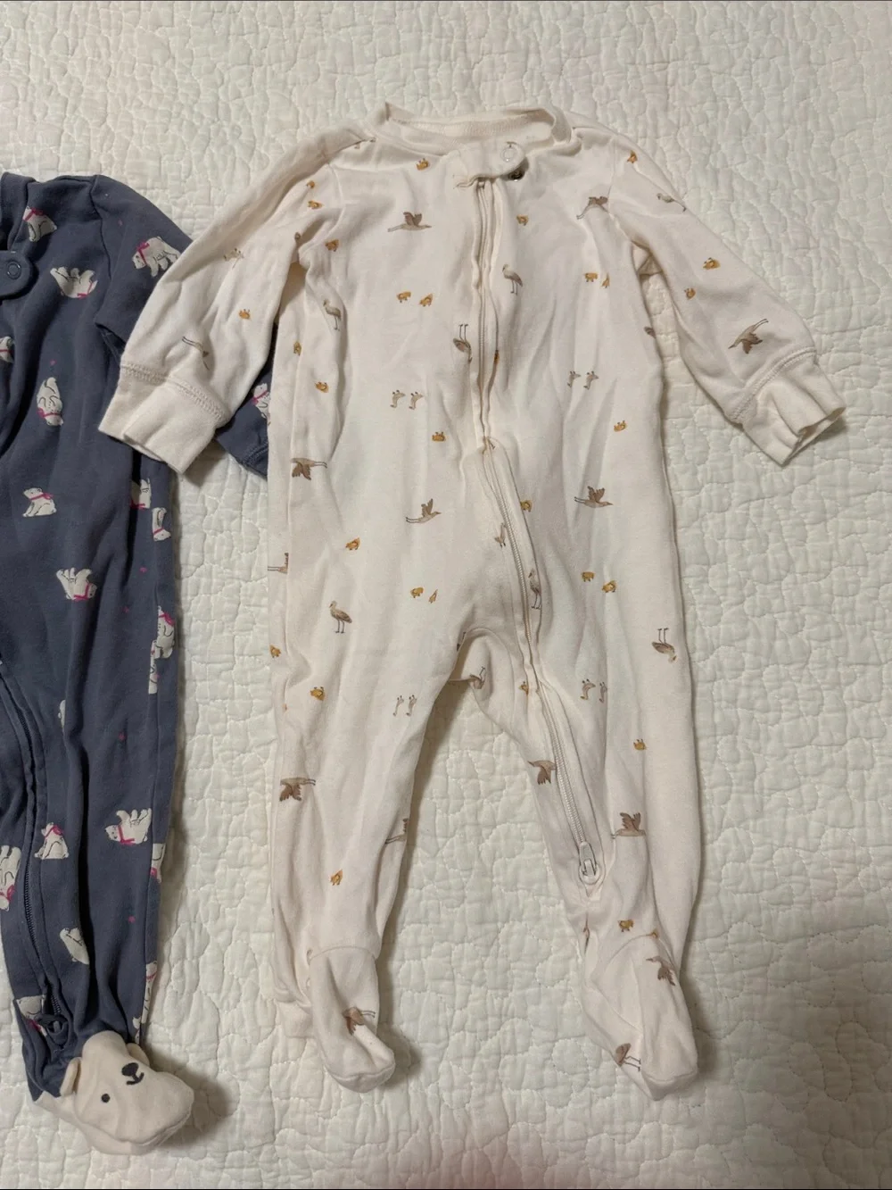Carter's Navy and Cream Footed One-Piece Pajamas (2-Pack)